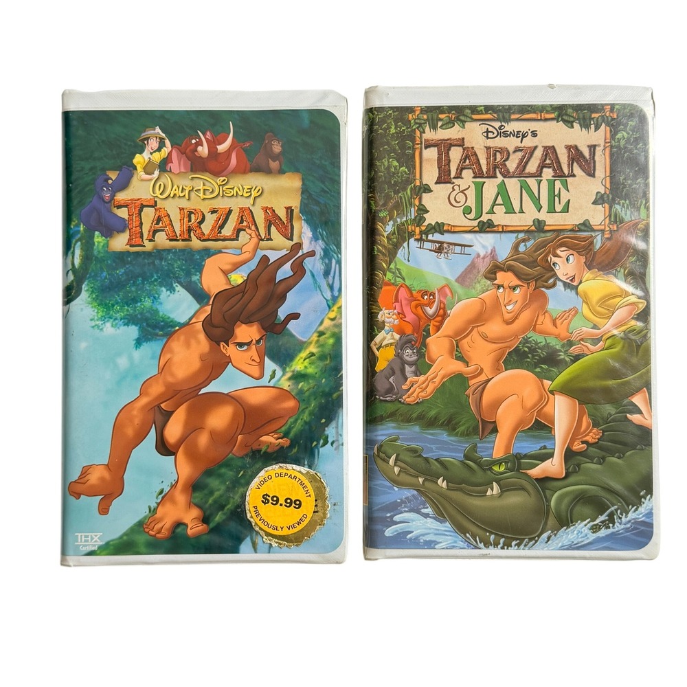 Disney Tarzan & Jane VHS Lot of 2 Kids Family Cartoon Classic 90s Movies Vintage